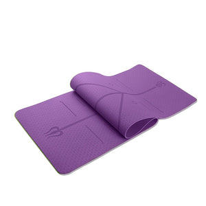 TPE Non Slip Soft Environmental Yoga Mat with Body Position Lines