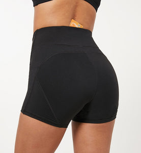 Soft Nylon High Waist Shorts Women with Side and Waist Pockets