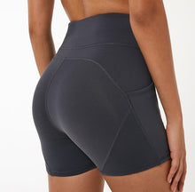 Load image into Gallery viewer, Soft Nylon High Waist Shorts Women with Side and Waist Pockets