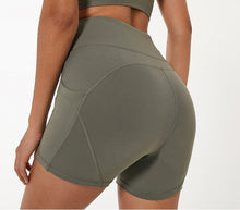 Load image into Gallery viewer, Soft Nylon High Waist Shorts Women with Side and Waist Pockets