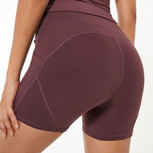 Load image into Gallery viewer, Soft Nylon High Waist Shorts Women with Side and Waist Pockets