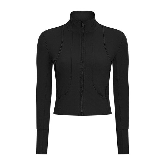 Long Sleeved Stretch Zipper Jacket