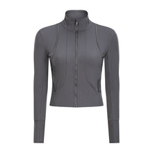 Load image into Gallery viewer, Long Sleeved Stretch Zipper Jacket