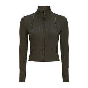 Long Sleeved Stretch Zipper Jacket