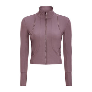Long Sleeved Stretch Zipper Jacket