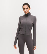 Load image into Gallery viewer, Long Sleeved Stretch Zipper Jacket