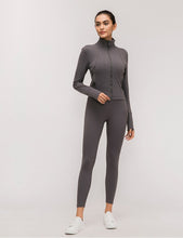 Load image into Gallery viewer, Long Sleeved Stretch Zipper Jacket