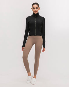 Long Sleeved Stretch Zipper Jacket