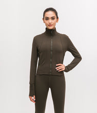 Load image into Gallery viewer, Long Sleeved Stretch Zipper Jacket