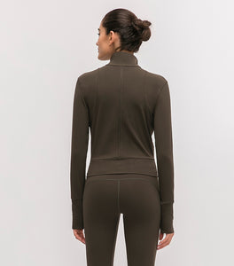 Long Sleeved Stretch Zipper Jacket