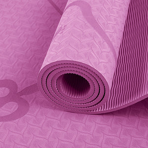 TPE Non Slip Soft Environmental Yoga Mat with Body Position Lines