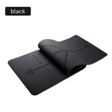 Load image into Gallery viewer, TPE Non Slip Soft Environmental Yoga Mat with Body Position Lines