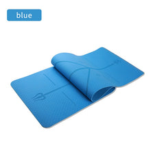 Load image into Gallery viewer, TPE Non Slip Soft Environmental Yoga Mat with Body Position Lines