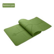 Load image into Gallery viewer, TPE Non Slip Soft Environmental Yoga Mat with Body Position Lines