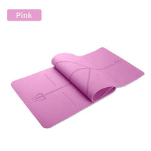 Load image into Gallery viewer, TPE Non Slip Soft Environmental Yoga Mat with Body Position Lines