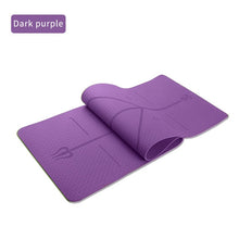 Load image into Gallery viewer, TPE Non Slip Soft Environmental Yoga Mat with Body Position Lines