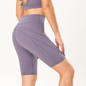 Knee Length High Waist Yoga Shorts