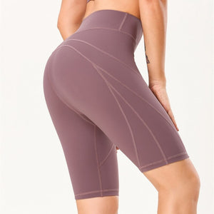 Knee Length High Waist Yoga Shorts