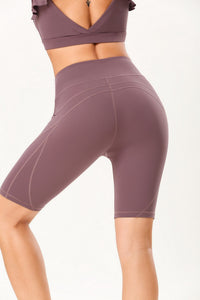 Knee Length High Waist Yoga Shorts