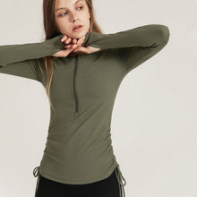 Load image into Gallery viewer, Half Zip Long Sleeve Slim Fit Yoga Shirt