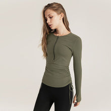 Load image into Gallery viewer, Half Zip Long Sleeve Slim Fit Yoga Shirt