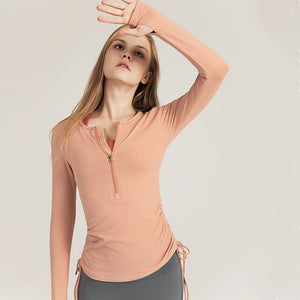 Half Zip Long Sleeve Slim Fit Yoga Shirt