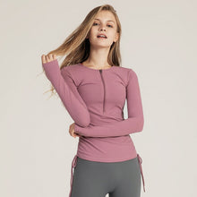 Load image into Gallery viewer, Half Zip Long Sleeve Slim Fit Yoga Shirt