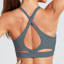 Load image into Gallery viewer, Medium Support Sports Bra with Cross Over Straps Back