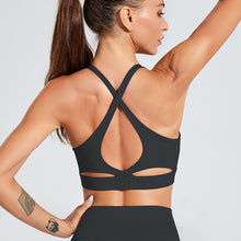 Load image into Gallery viewer, Medium Support Sports Bra with Cross Over Straps Back