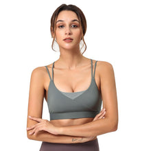 Load image into Gallery viewer, Deep V-neck Patchwork Yoga Bra