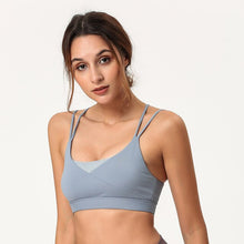 Load image into Gallery viewer, Deep V-neck Patchwork Yoga Bra
