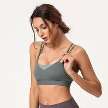 Load image into Gallery viewer, Deep V-neck Patchwork Yoga Bra