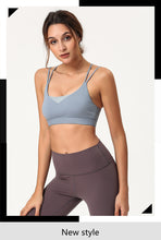 Load image into Gallery viewer, Deep V-neck Patchwork Yoga Bra