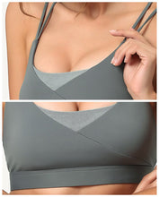 Load image into Gallery viewer, Deep V-neck Patchwork Yoga Bra