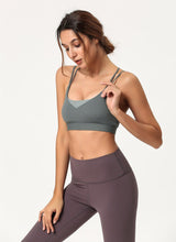 Load image into Gallery viewer, Deep V-neck Patchwork Yoga Bra
