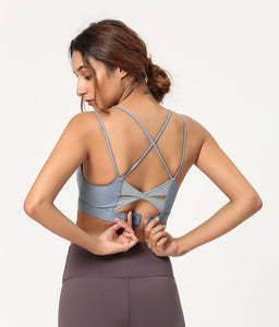 Deep V-neck Patchwork Yoga Bra