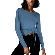 Load image into Gallery viewer, Tight-cut Long Sleeve Tee Top With Drawstring On The Side