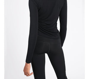 Tight-cut Long Sleeve Tee Top With Drawstring On The Side